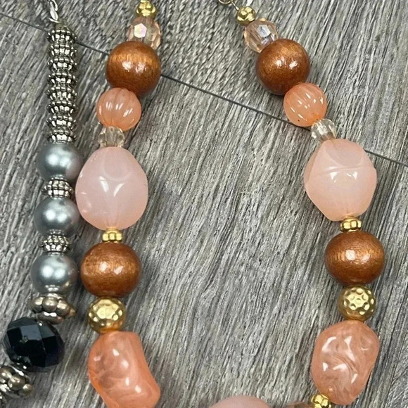 Multicolor Beaded Necklace Set  Three(3) Mixed Style Necklaces - Picture 12 of 16